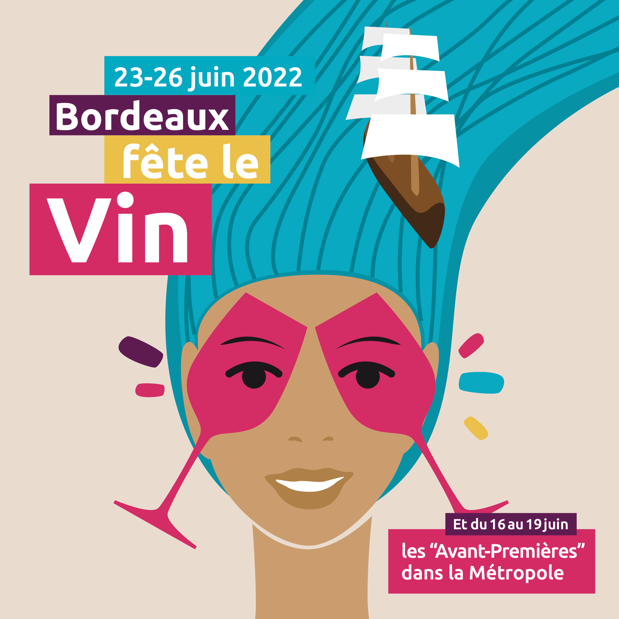 Affiche Bordeaux Fête le Vin 2022