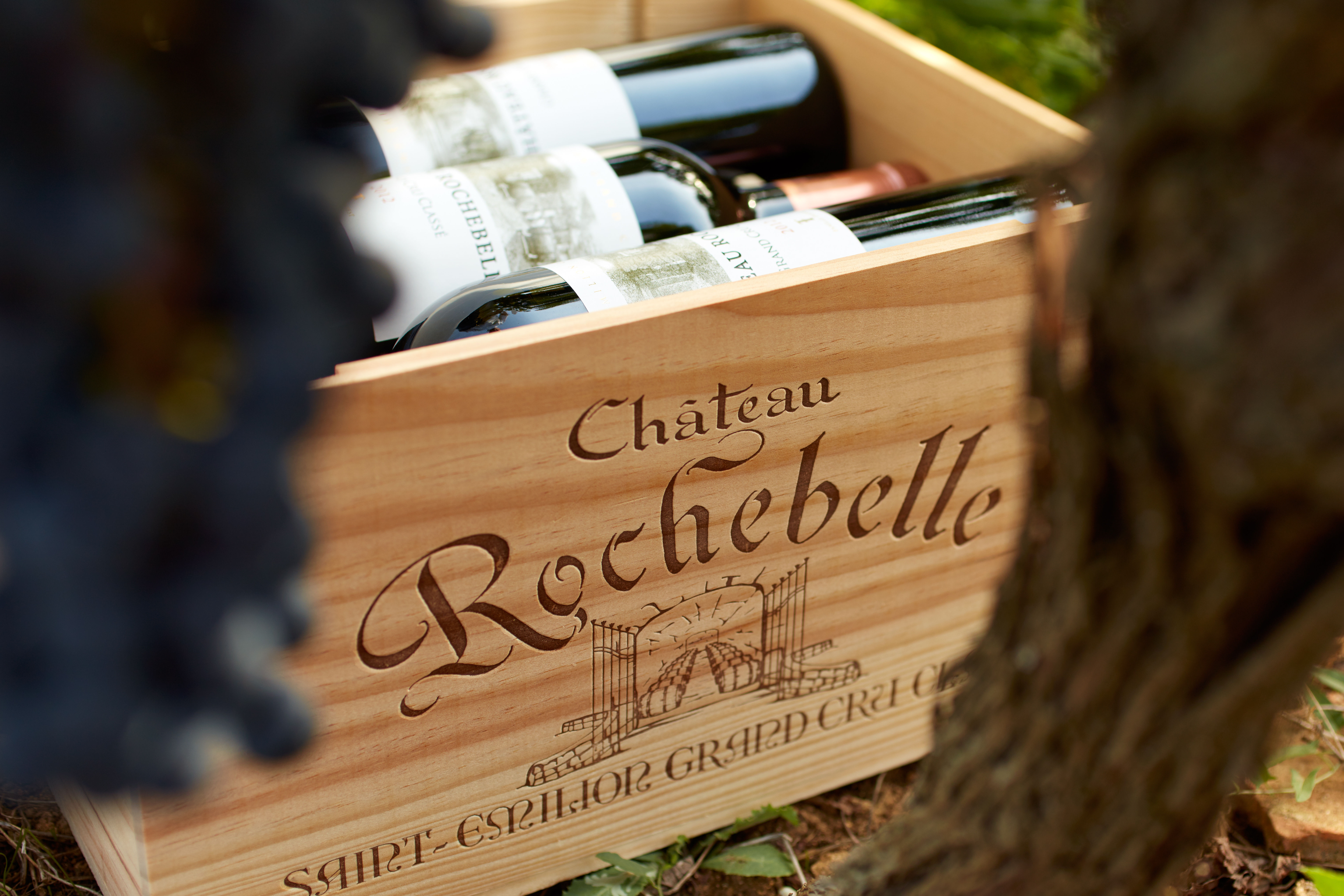 Caisse bois du Château Rochebelle